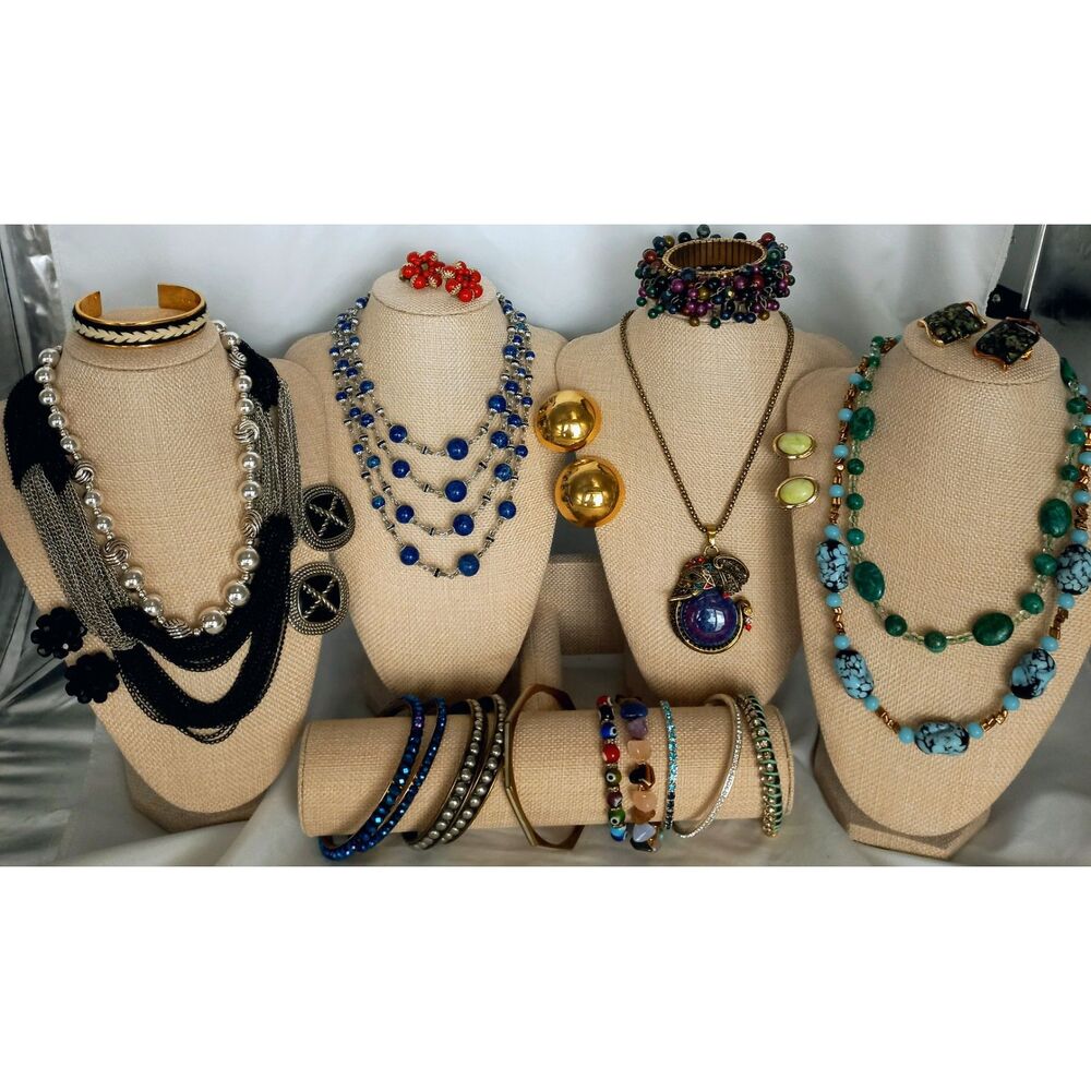 LOT: Vintage to Now Necklaces, Bracelets, Earrings 24 Pc Many Signed- Wear Now